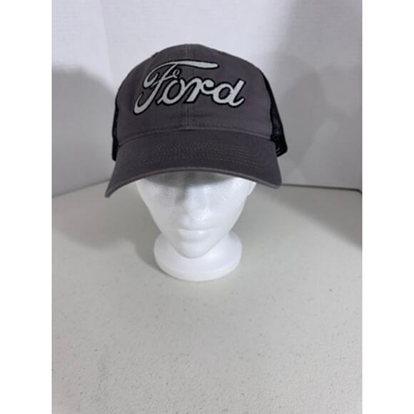 NEW!! "FORD" Snapback Hat, Still has cardboard in top but no tags,Gray Black NET - Picture 5 of 11